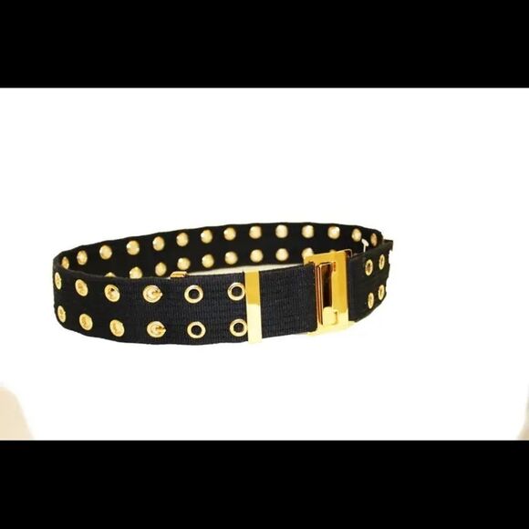 GUCCI canvas gold tone grommets & buckle Sz80-32 - Picture 4 of 8